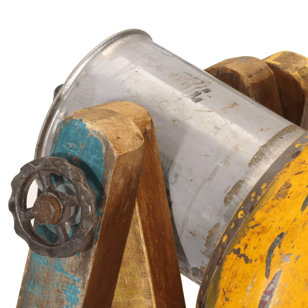 Lampa stojąca wielokolorowa z litego drewna mango z oprawką E27 25 W, regulowany klosz, styl industrialny i retro do salonu, sypialni, biura