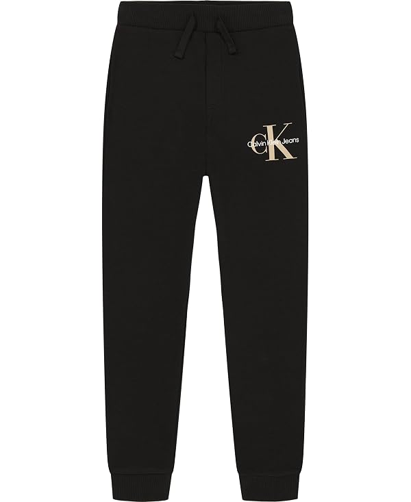 Calvin Klein Boys' Pull-On Fleece Jogger Sweatpants, Drawstring Closure, Old School Black, 8 by Calvin Klein - Used condition - US$14.08