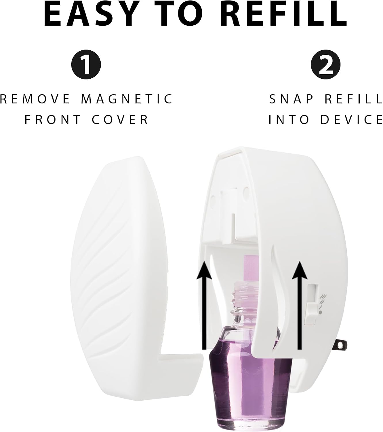 ScentSationals Plug-in Air Freshener Unit - Petal Fragrance Heater with 4 Strength Settings, Magnetic Cover & Swivel Plug – Works with ScentSationals Fragrance Oil Refills (2 Pack)