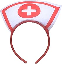 Mjaie Halloween Nurse Hat for Women Girls Daily Wear Halloween Party Cosplay Hair Accessories