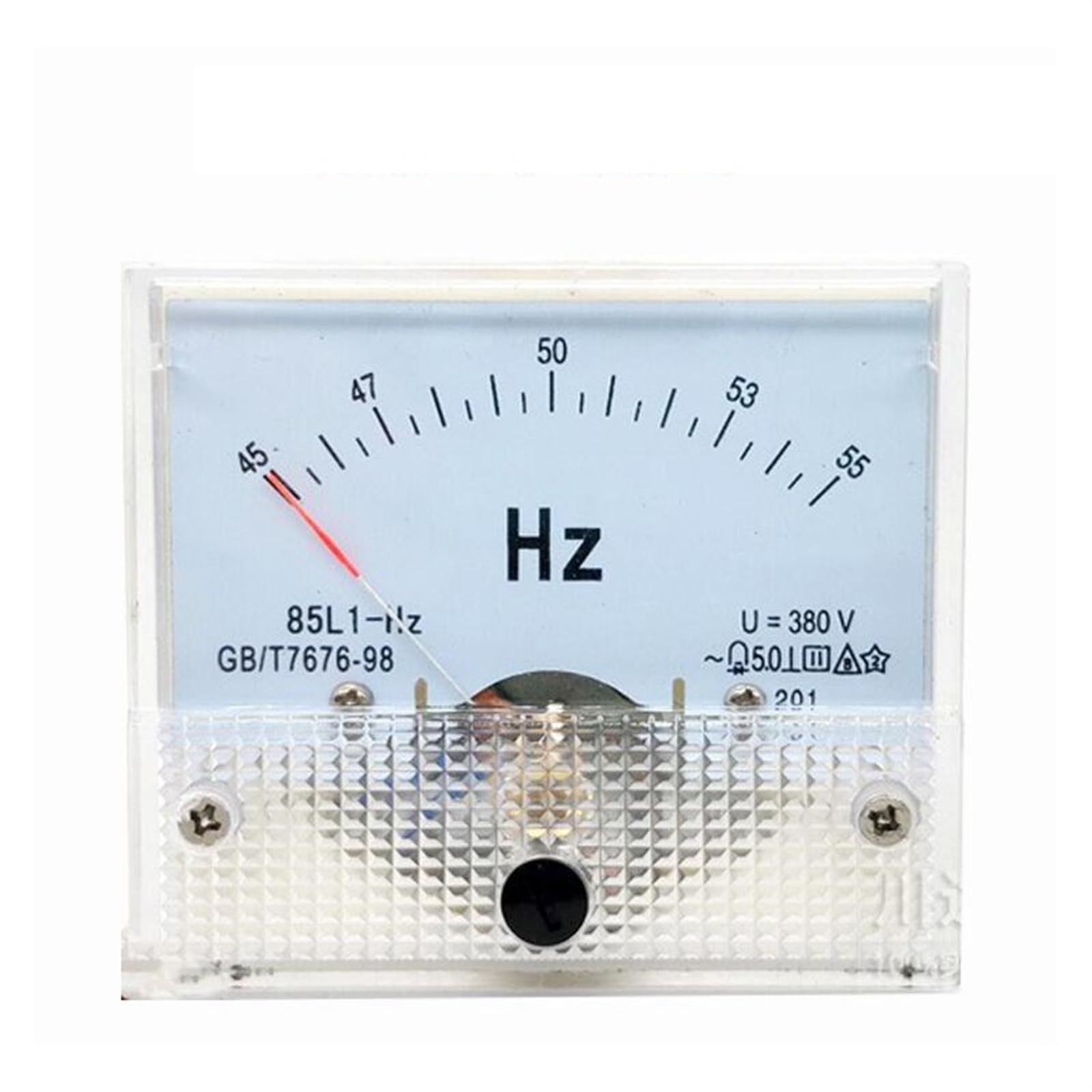 Frequenzimetro analogico con ago quadrato 85L1-HZ, indicatore di prova, 45-55 Hz, 65 x 65 mm, 1 pezzo(380V)