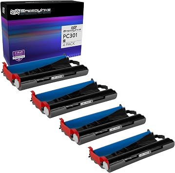 SPEEDYINKS Compatible Compatible with Brother PC301 PC-301 PC 301 250 Pages 4-Pack for use in Intellifax 750, 770, 775, 870MC, Fax 885MC, 885MC, MFC-970MC