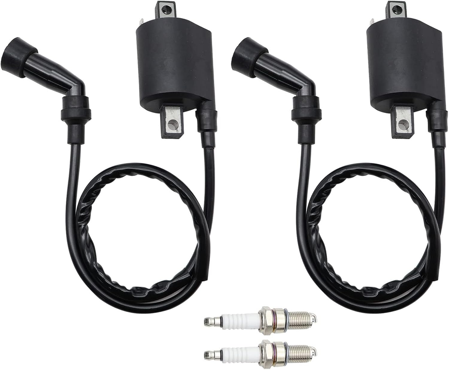 FZJDSD 2 pair Ignition Coil & Spark Plug 33410-38B00 33420-38B00 Compatible with Suzuki Intruder VS1400 1987-2009 VL1500 1998-2004 Replace 33420-10F10
