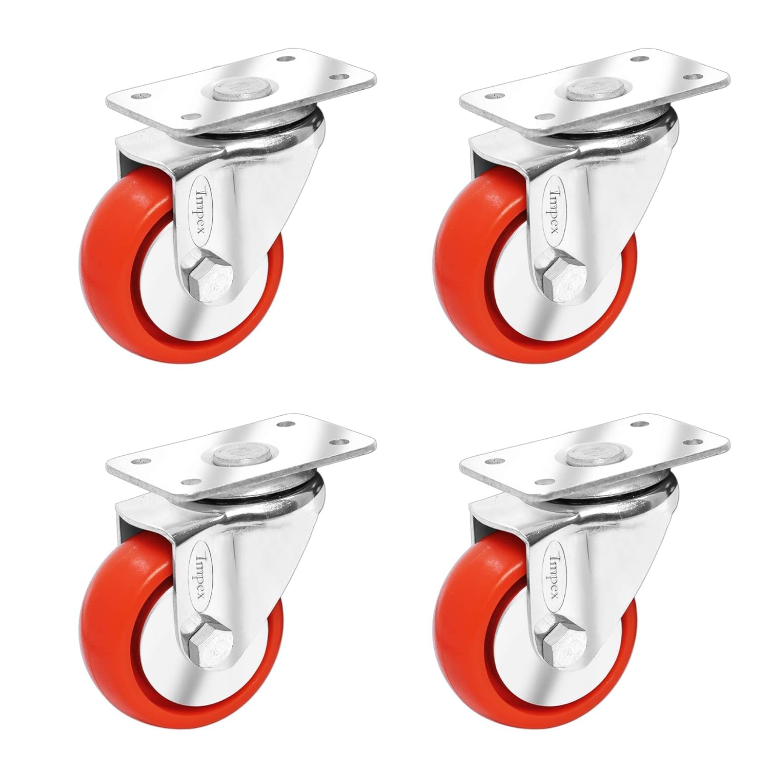Impex (Pack of 4) 2" Heavy Duty Single Wheel Caster 50 MM Wheels 360 Degree Rotating Swivel - Best for Office Chair Wheels (B08YNM2FXT) Amazon Price History, Amazon Price Tracker