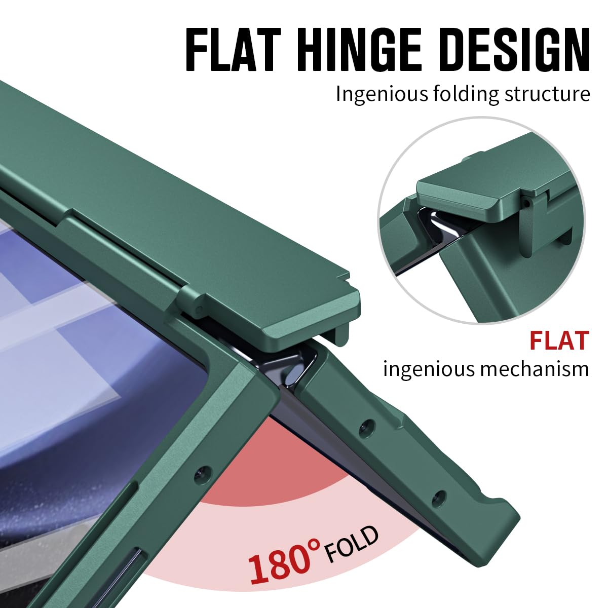 COQUE Case for Galaxy Z Fold 6 5G, Armored Hinge Full Cover Protective Phone Case, Folding Cover for Samsung Galaxy Z Fold 6 5G-Green