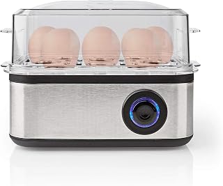 NEDIS Egg Stove | 8 Eggs | Measuring Cup | Aluminium / Black 0.8 m Black/Aluminium