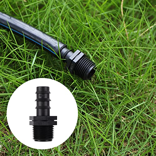 Garden Irrigation Hose Connector DN16 to 1/2 Inch Barbed Connector, Male Thread Straight Connector (5Pcs/Pack) - Image 3
