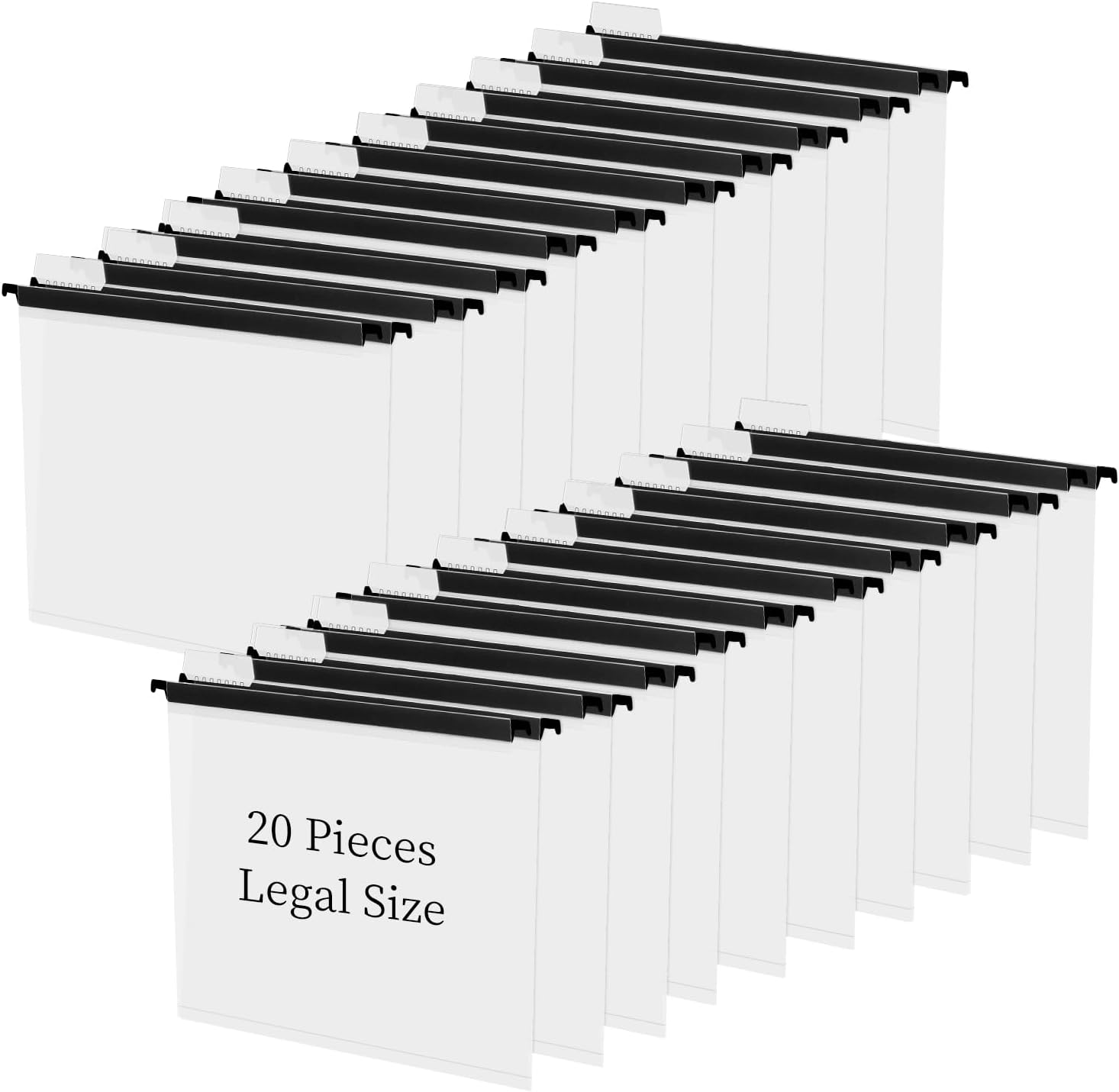 20 Pieces Clear Hanging File Folders Legal Size with Tabs