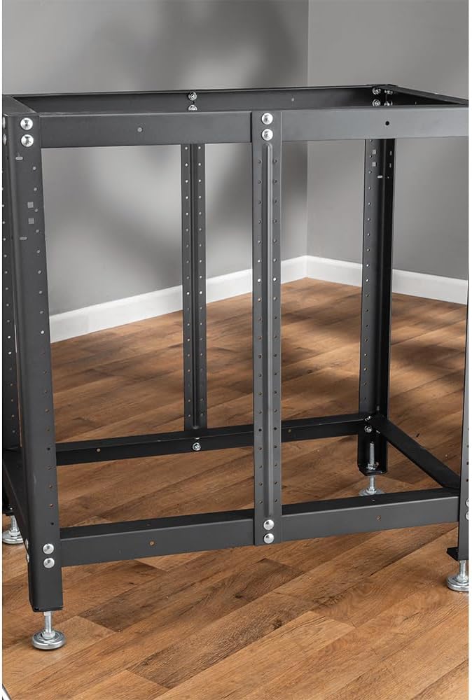 32” Heavy-Gauge Steel Stands Legs - Heavy Duty Black Powder-coat Metal Legs for Table & Workbenches - Superb Adjustable Legs for Furniture - Perfect Expandable Desk Support Stands for Shelves & More