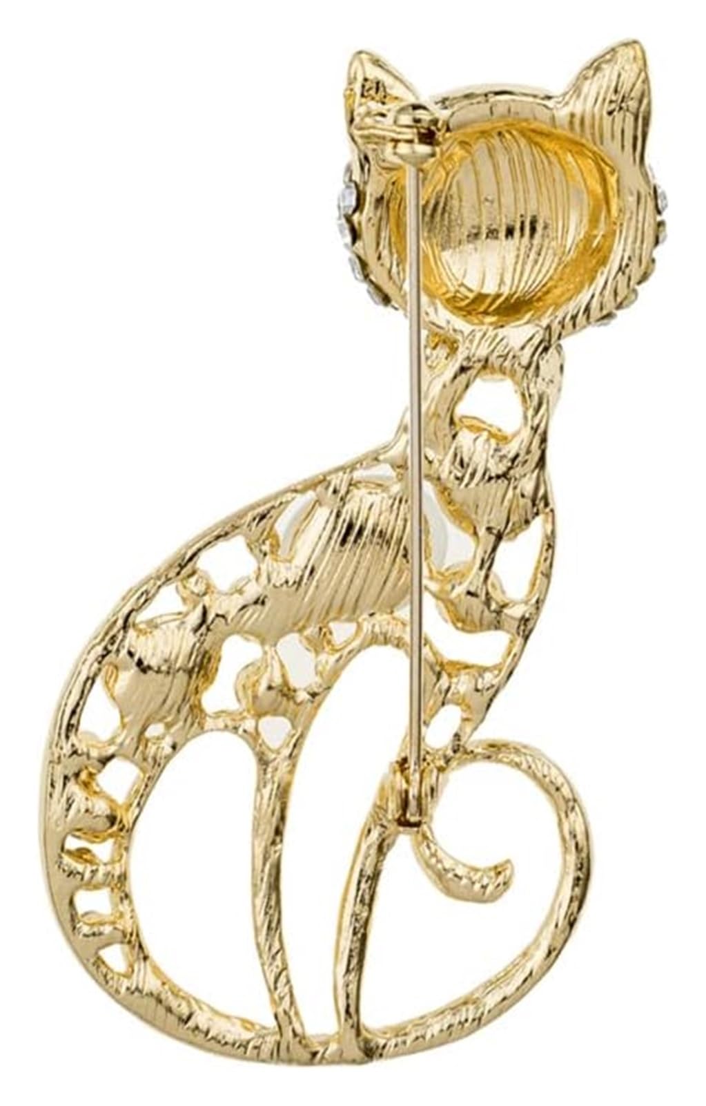 Broche for mujer Ropa Broche de gato Mariposa Diamante de imitación Aleación de mujer Alfileres de animales Ramillete de cristal Pin de solapa Botón de cuello Vestido de fiesta Accesorios ( Color : Gl