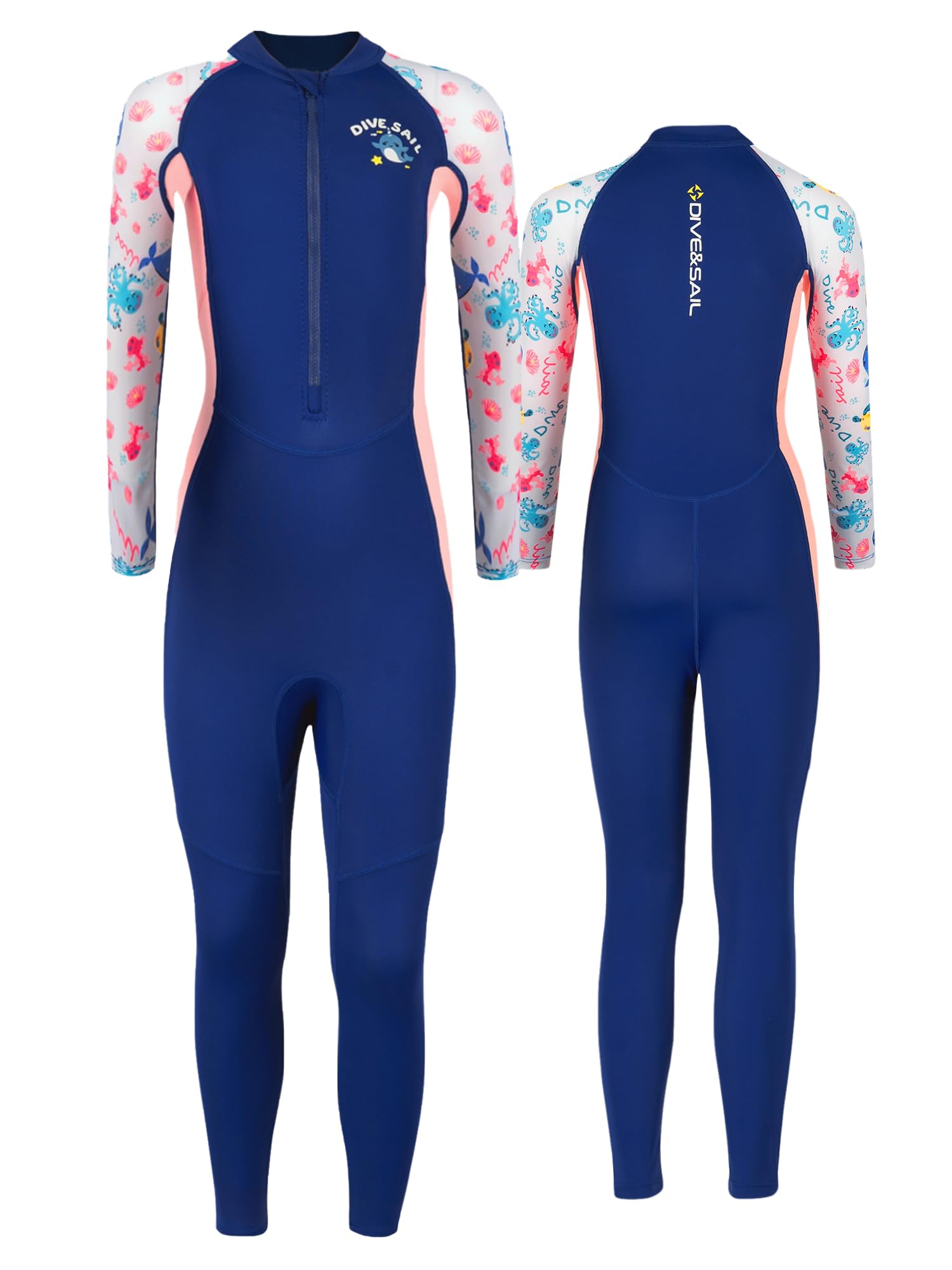 Maeau Maillot de bain une pièce à manches longues avec protection UV UPF 50+ pour la plongée, la plongée avec tuba, le surf