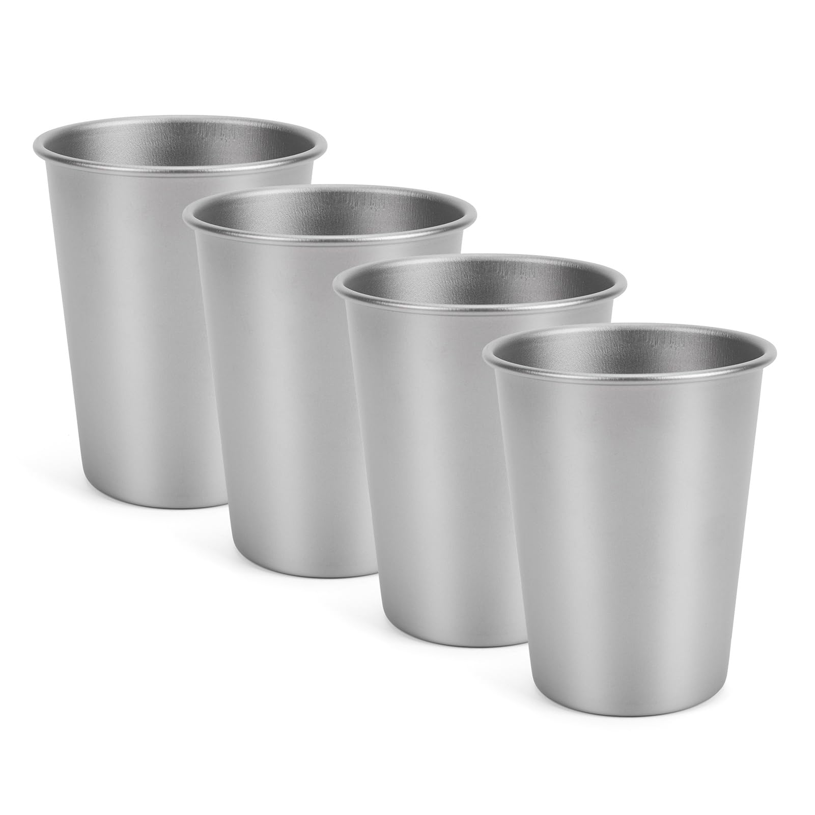 RiToEasysports Kubki do Picia, Lekkie i Trwałe 320 Ml Naczynia Kempingowe Pure Ti o Pojemności 320 Ml do Zimnych Napojów (4PCS)