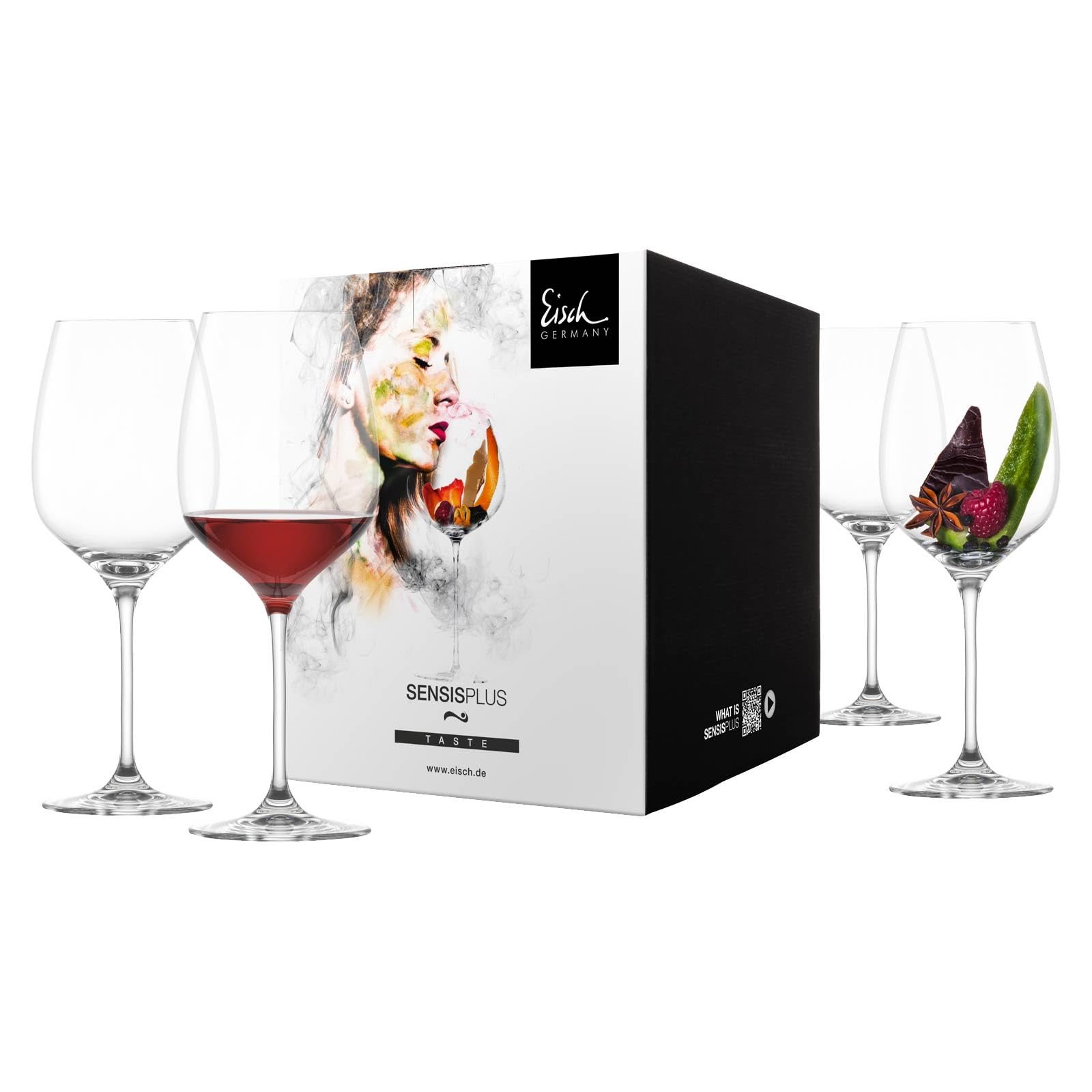 Juego de 4 copas de vino tinto Eisch Superior Sensis plus, copa de vino, copa de cristal, 600 ml