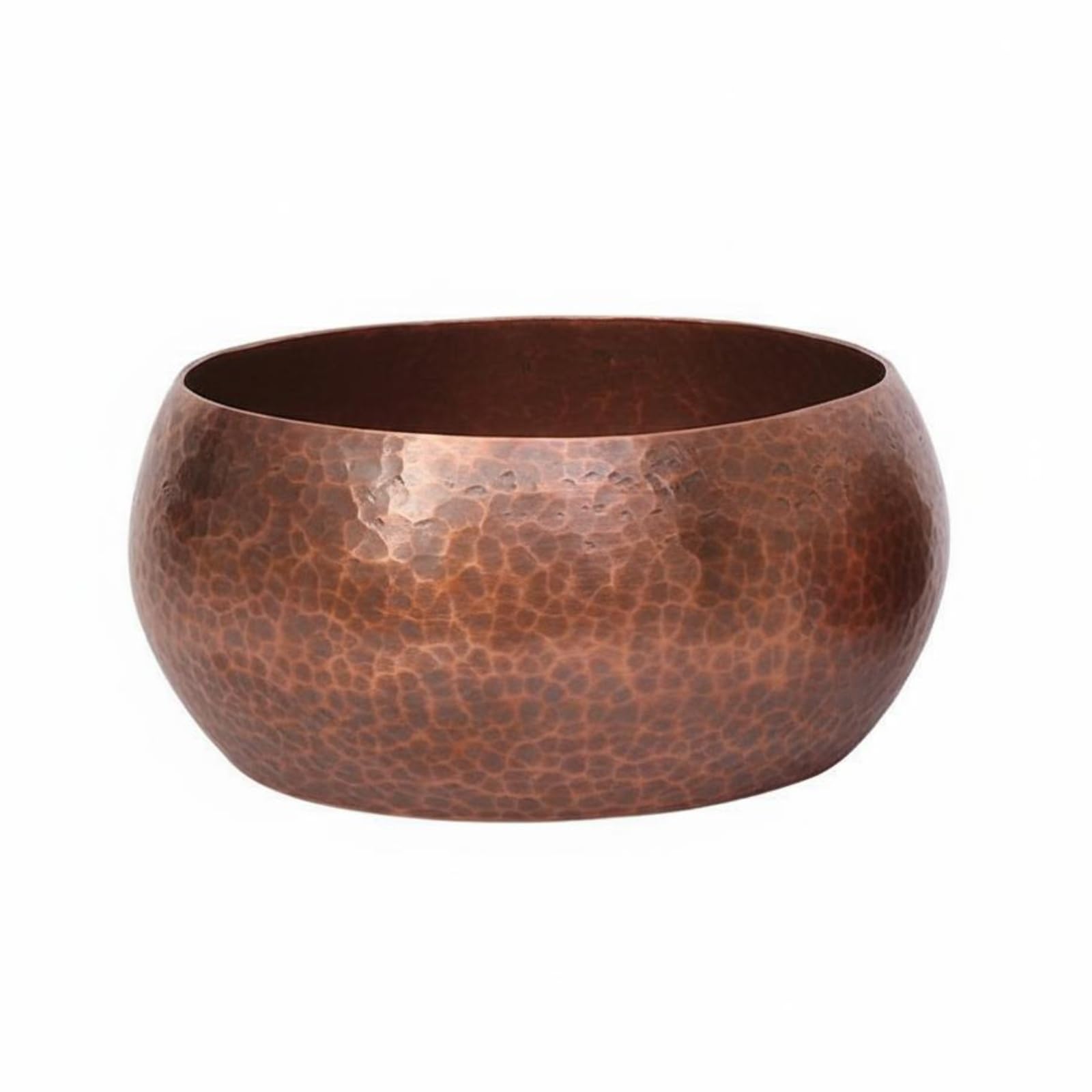 Rame Ciotola Tazza Pentola Catino Boccale per tè in Rame Martellato con Texture Artigianale per Risciacquo E Organizzazione del Set da tè Accessorio, caffè, Grande, 1.5 Spessore