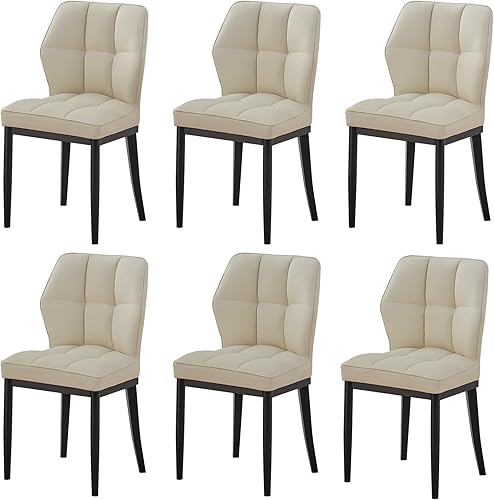 Miniatura 24 de Bekrvio Sillas de Comedor - Juego de 6 sillas de comedor modernas de mediados de siglo, sillas de comedor tapizadas sin brazos, sillas de comedor de