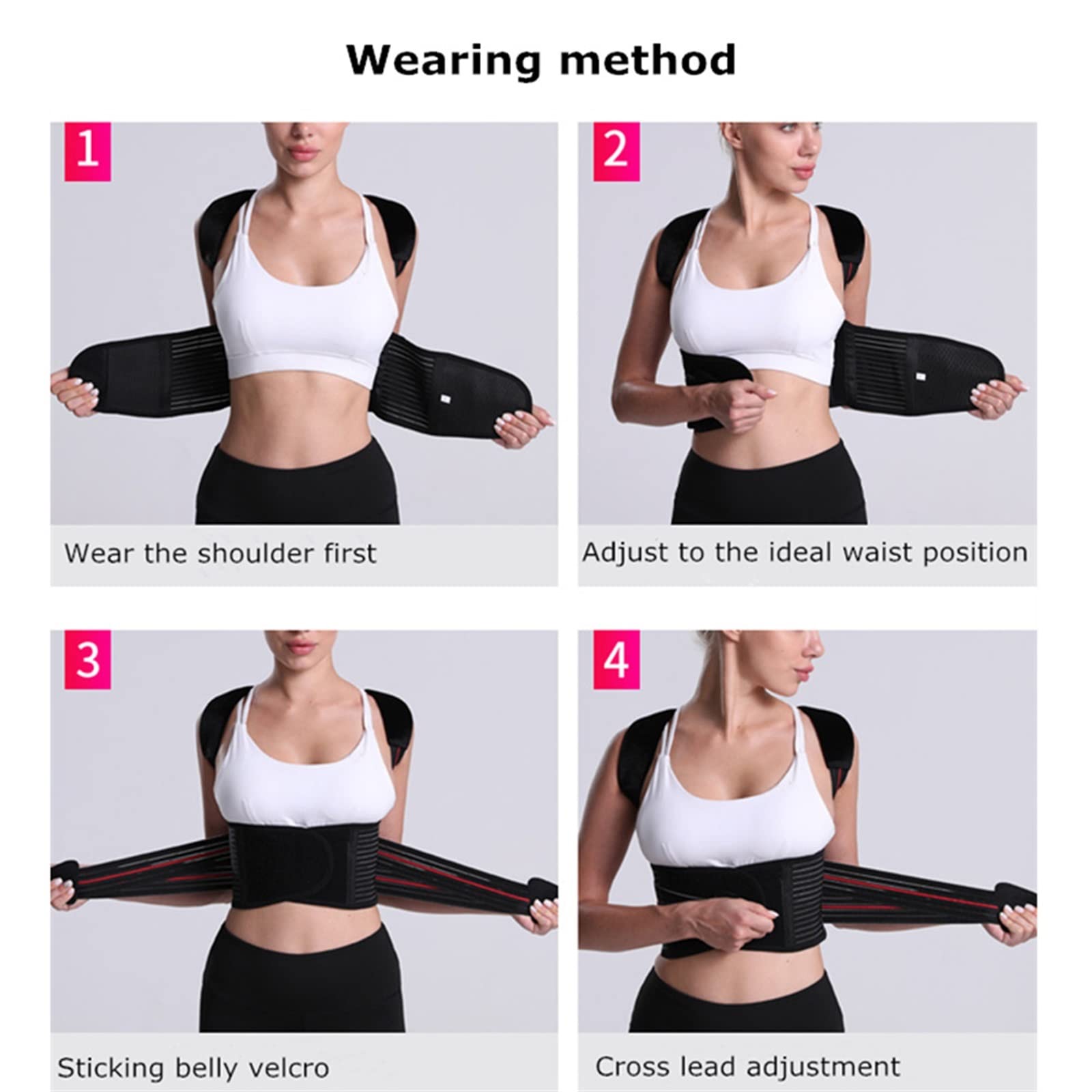 Corrector de Espalda Corrector de Postura de clavícula Ajustable para Hombres y Mujeres Cinturón de Soporte Lumbar para Hombros y Hombros Corrección de Postura Salud y re