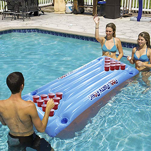 qaz Juego De Juguete Inflable Flotante Pingpong para La Piscina Juego De Flotador Inflable Plegable Boya Juego De Tenis De Mesa Juguete Inflable Juego Acuático Deportes Acuáticos,145 * 60cm