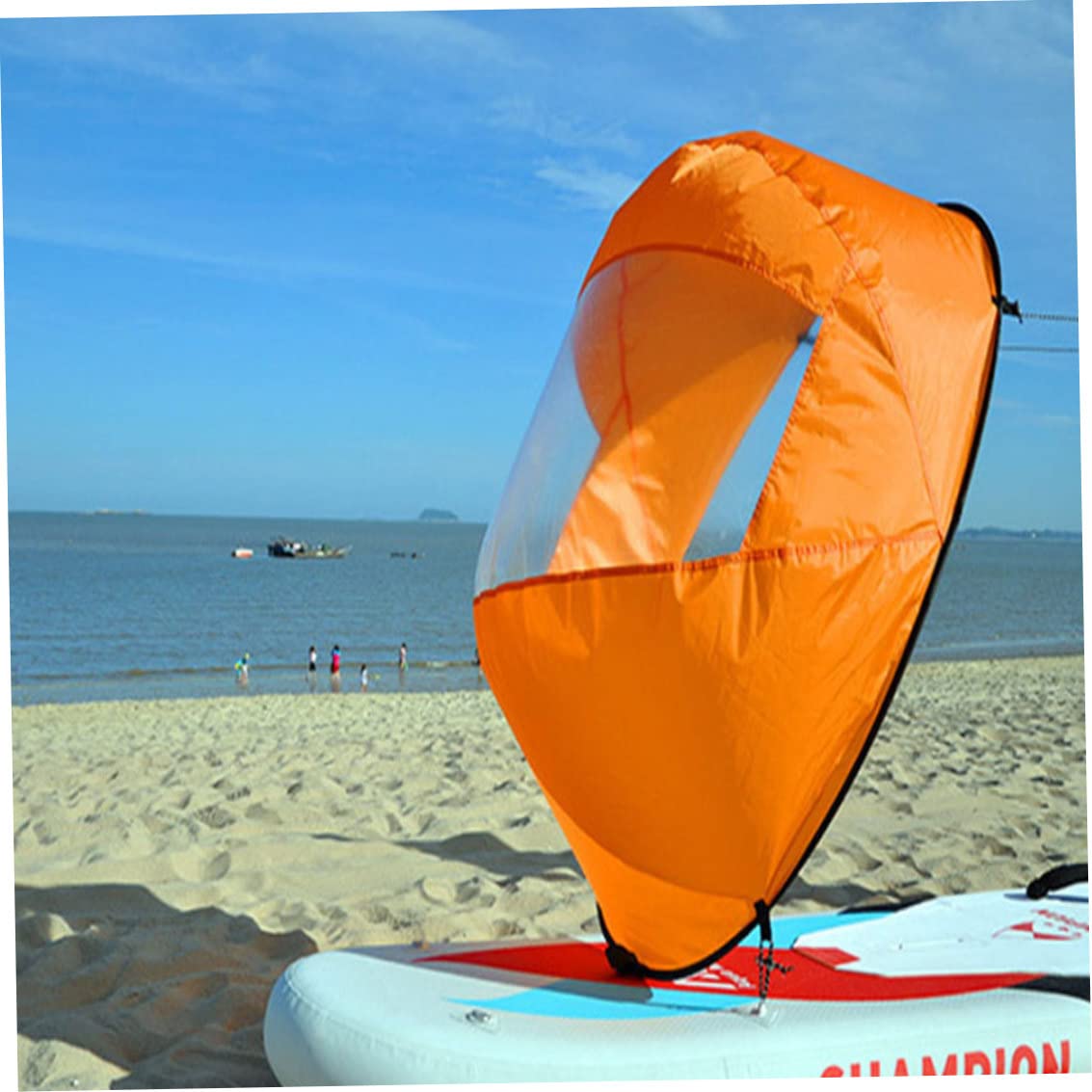 Gcroet 1pc Kajak Windsegel Faltbares Kajak -Windpaddel tragbares Kajak -Gegenwind Segel mit klarem Fenster für aufblasbares Boot Kajakzubehör