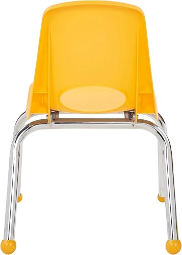 Miniatura 395 de Factory Direct Partners 10355-BL Silla escolar apilable de 10 pulgadas, asiento apilable para estudiantes con patas de acero cromado y rodamientos