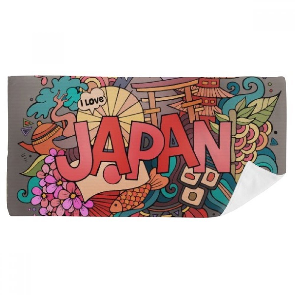 Gant de toilette J'aime Le Japon serviette de bain douche 35x70cm