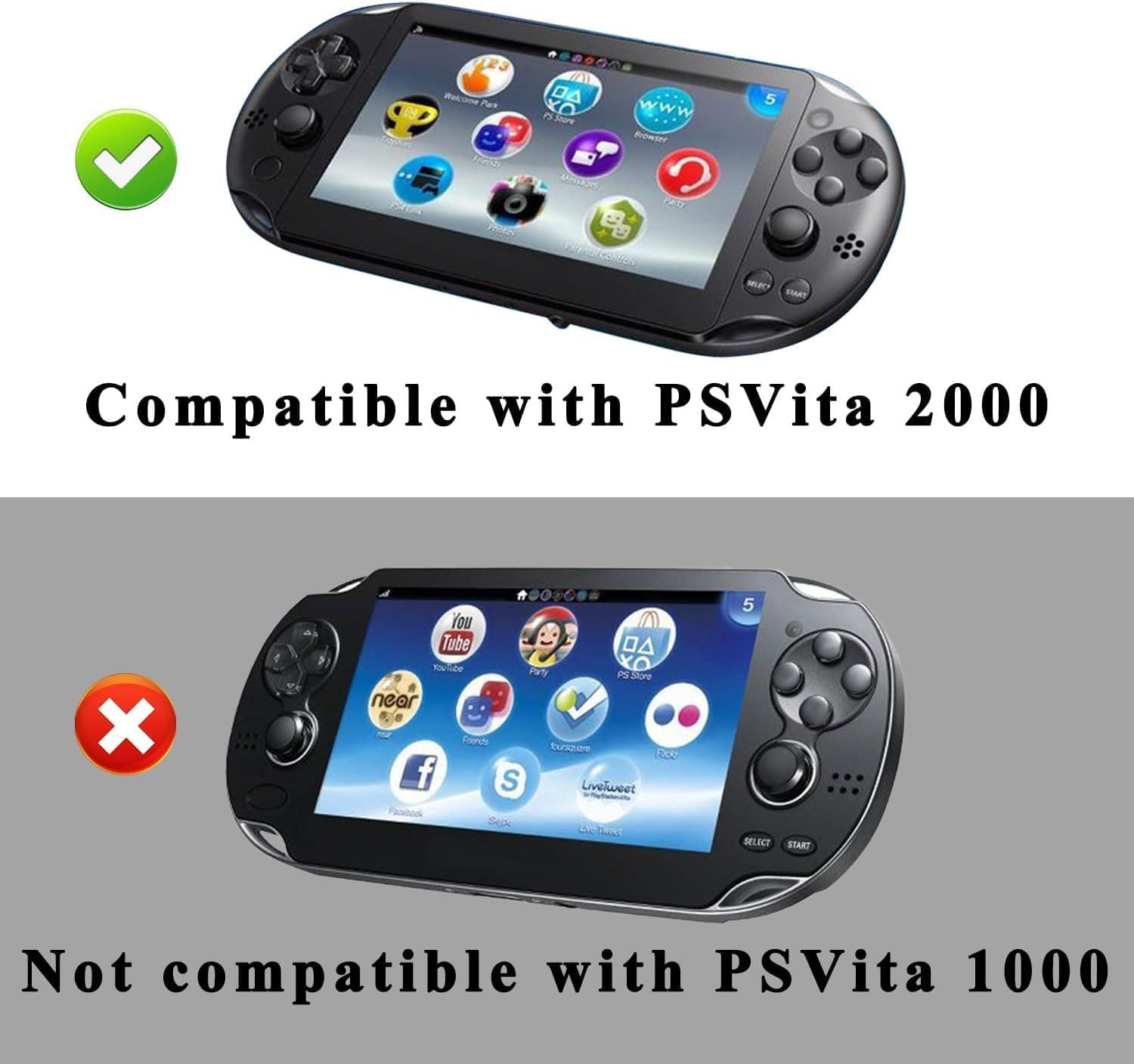 OSTENT Funda Protectora de Piel de Aluminio Metalizada Colorida Compatible con Sony PS Vita PSV PCH-2000 - Color Negro — view 2