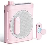 Gicorino Voice Amplifier for Teachers with Dual Magnetic Wireless Lavalier Microphones & Noise Reduction - Bluetooth Portable Rechargeable Speaker for Classroom, Meetings, Yoga, Speeches (Pink)