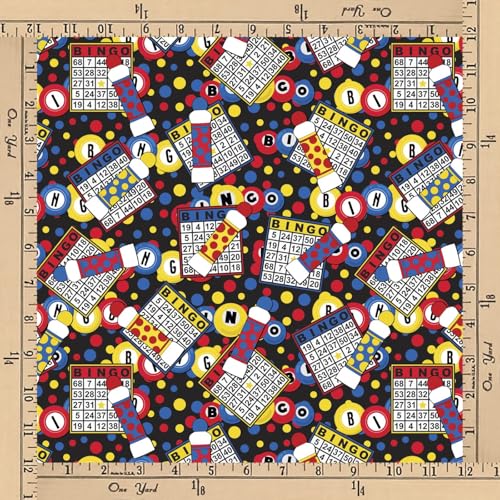 Game Bingo Days 100% Cotton Sold by The Yard 45