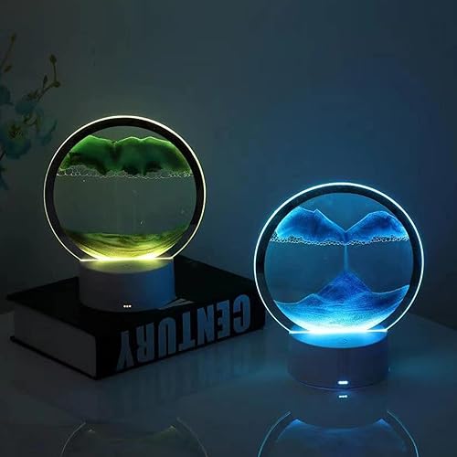 Miniatura 7 de Worparsen Arte de arena en movimiento con luz nocturna, movimiento líquido dinámico 3D, juguetes de arte de arena de escritorio grandes, pintura de