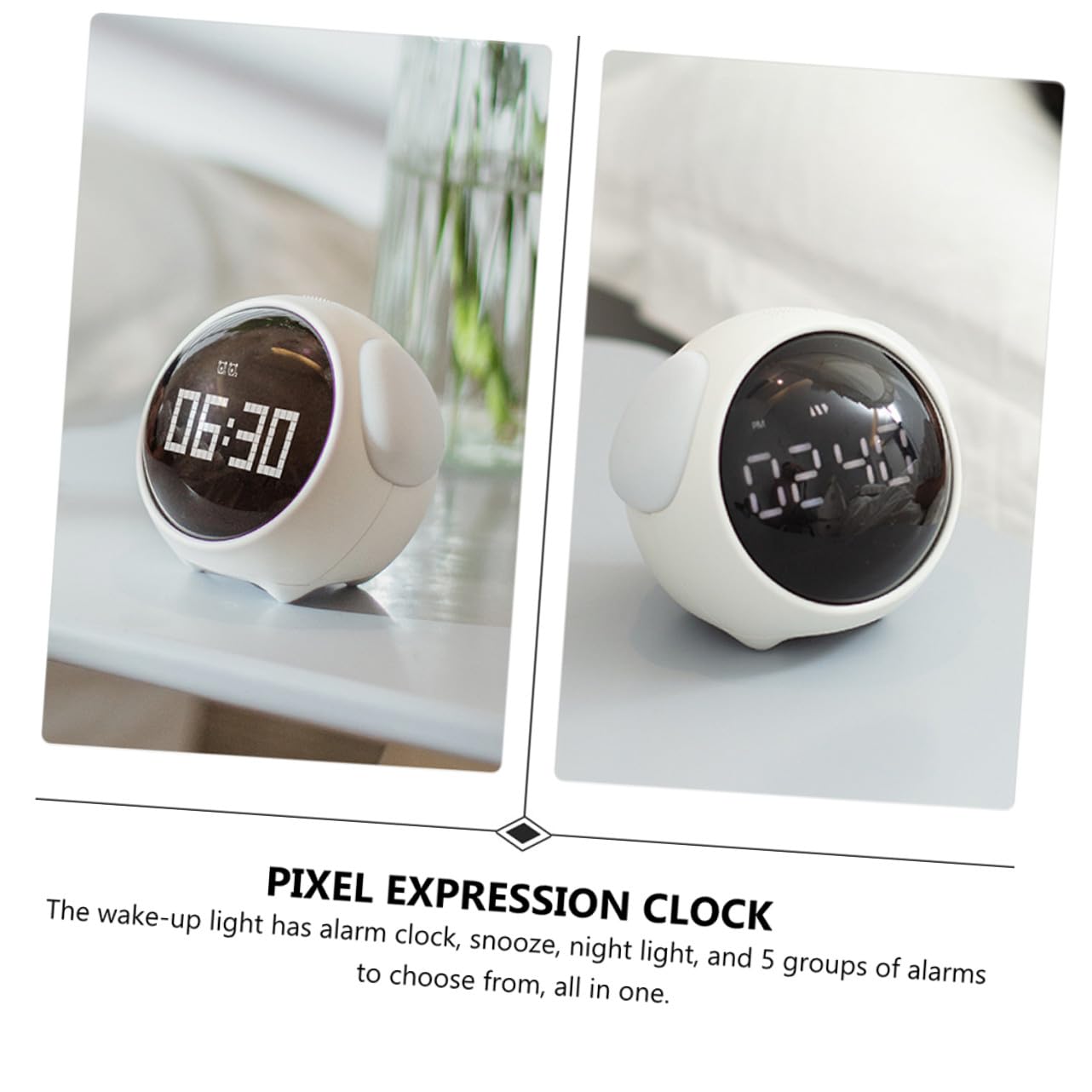 Mobestech Reloj Despertador Luminoso Digital Expresión Despertador Led para Habitación Infantil Reloj Inteligente Alarma