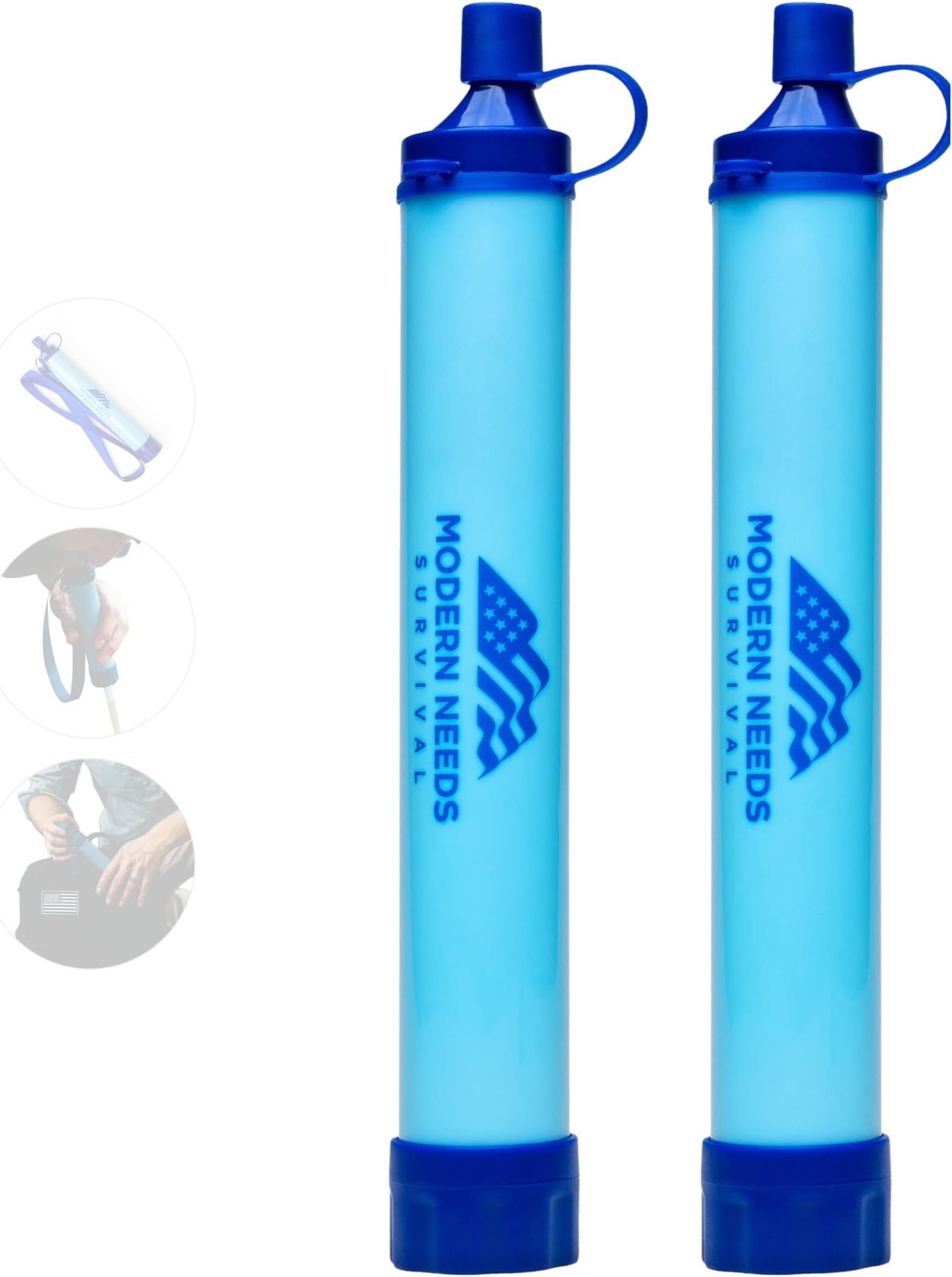 MODERN NEEDS Ready Filter Personal Water Filter Straw | Backpacking Water Filter for Hiking & Camping | Portable Water Purifier Camping | Emergency Survival Gear & Camping Survival Kit | 2 Pack