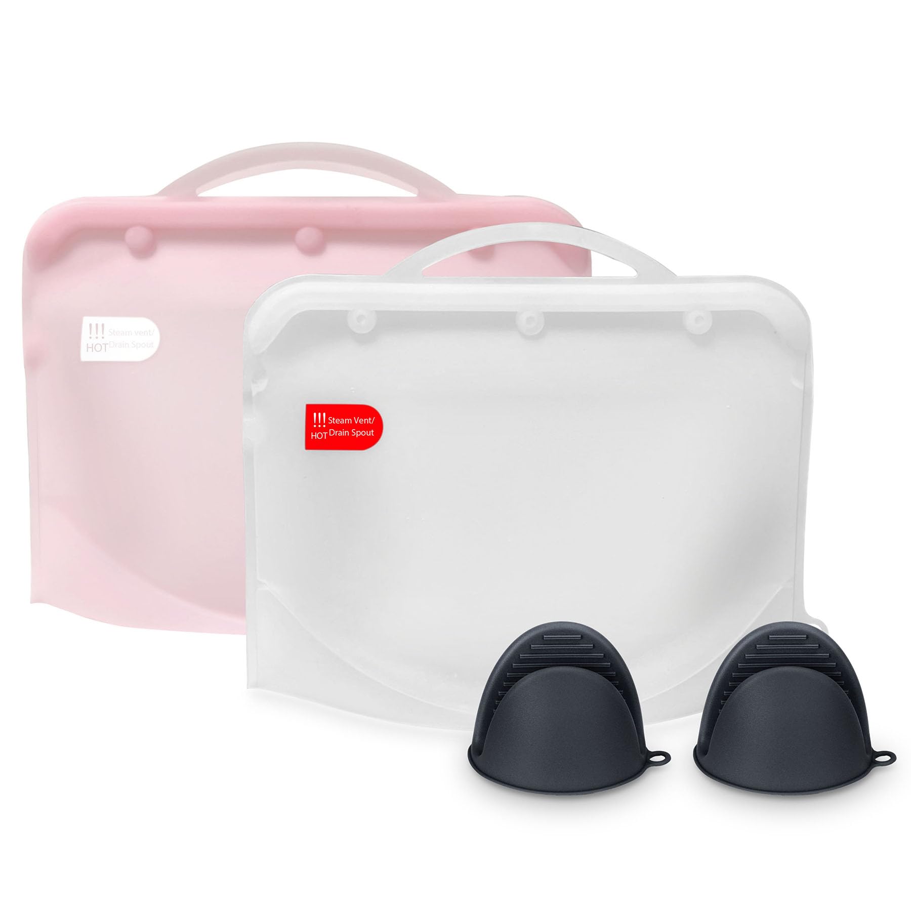 Silicone Microwave Steam Sterilizer Bag for Baby Bottles, Reusable Sterilizing Bag for Pump Parts and Toddler Accessories, Easy to Use Sterilizer Bags