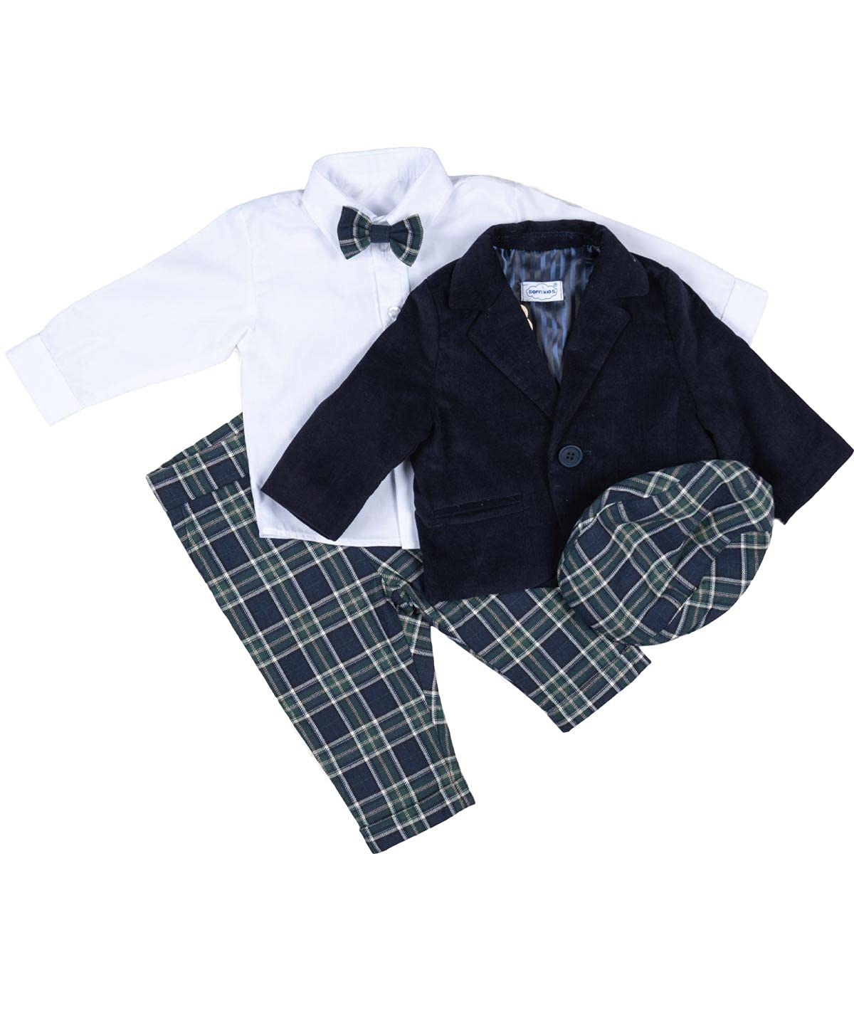 Traje de bautizo para bebé, niño, traje de bautizo para niño, Azul - Verde, 3 mes