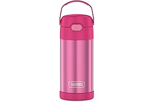 THERMOS FUNTAINER Water Bottle with Straw - 12 Ounce, Pink - Kids...