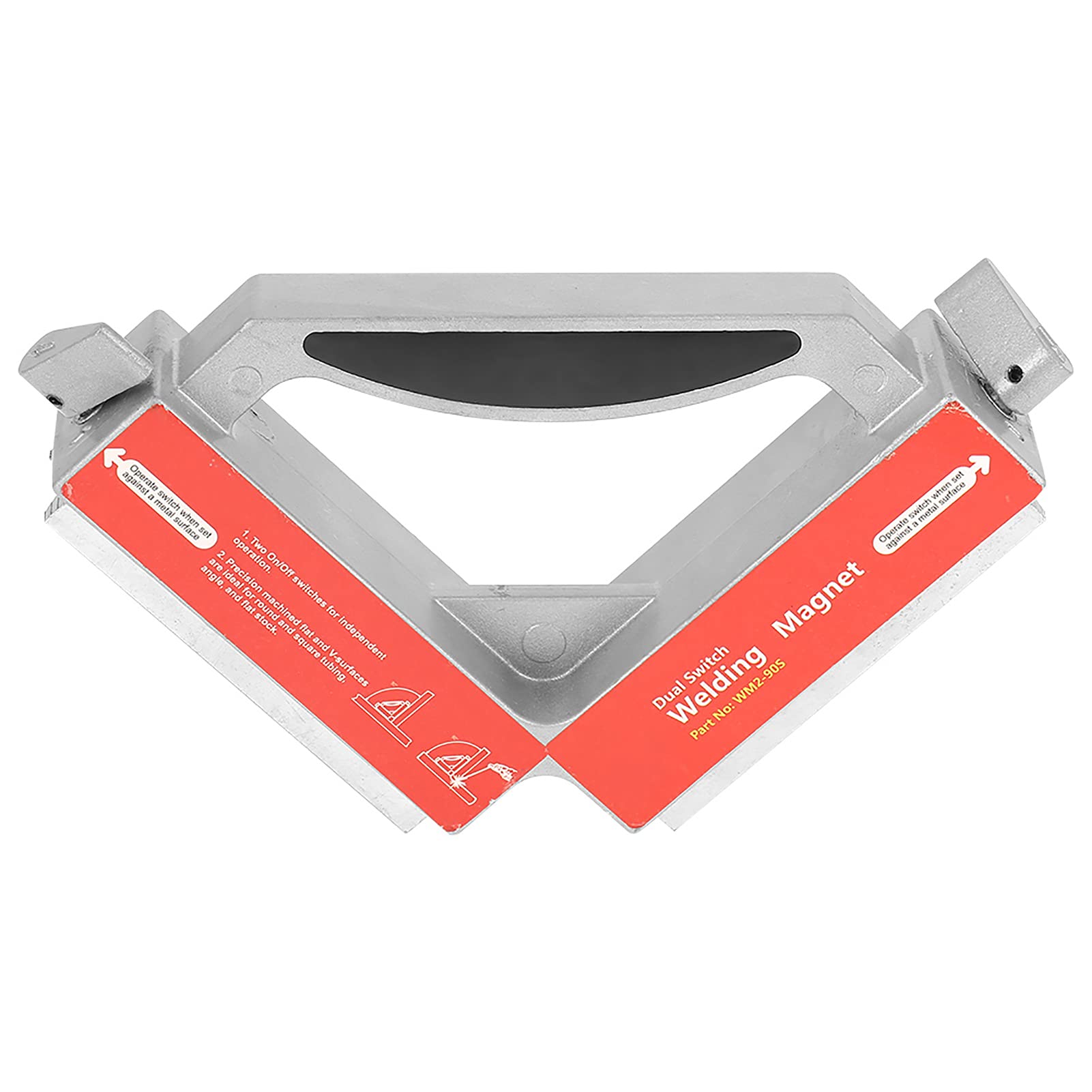 Imán de Soldadura Magnético Accesorio de Soldadura Magnético de Doble Interruptor - WM2-90S Soporte Fuerte para Plantilla de Soldador para ángulo de 90 Grados, Herramienta Versátil de