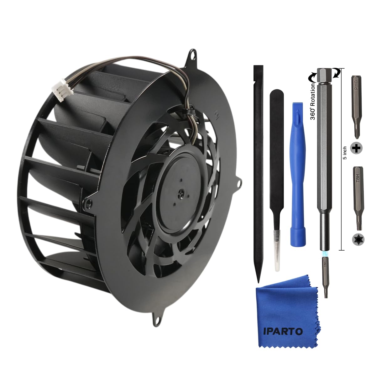 Ventola di raffreddamento interna di ricambio per PS5 Pro, ventola di raffreddamento CPU a 19 lame compatibile con modelli CFI-70XX / CFI-7000 / CFI-7021, accessori di raffreddamento per console con