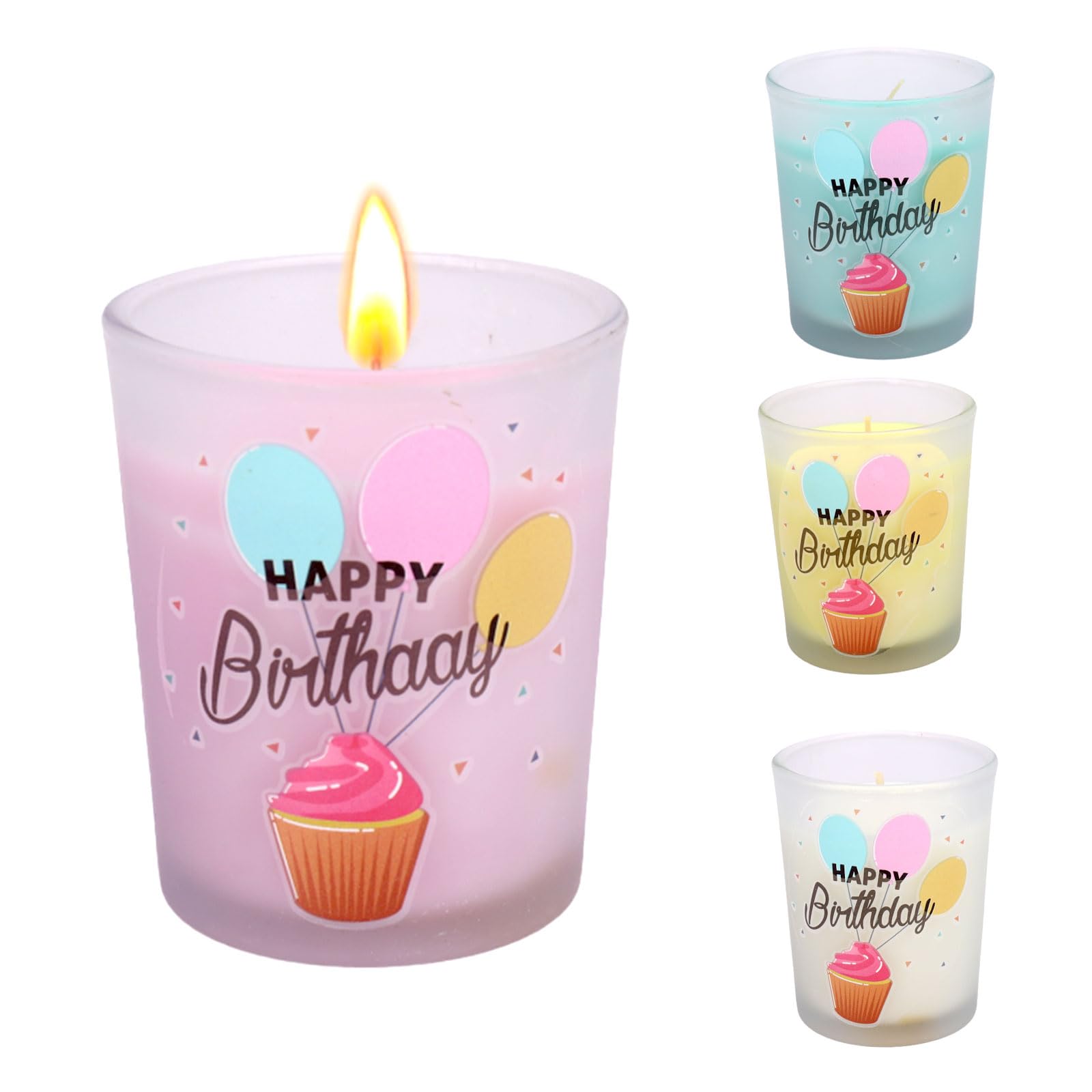 Candela profumata Happy Birthday | Candela per aromaterapia in barattolo di buon compleanno | Elegante e squisita candela in barattolo regalo per fidanzata o madre Azoob