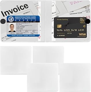 Ziciner 4PCS Car Registration and Insurance Holder, 5.2"× 4.7" Leather Auto Glove Box Organizer with Closure, Essential Car Document Holder for Card, Driver License (White)