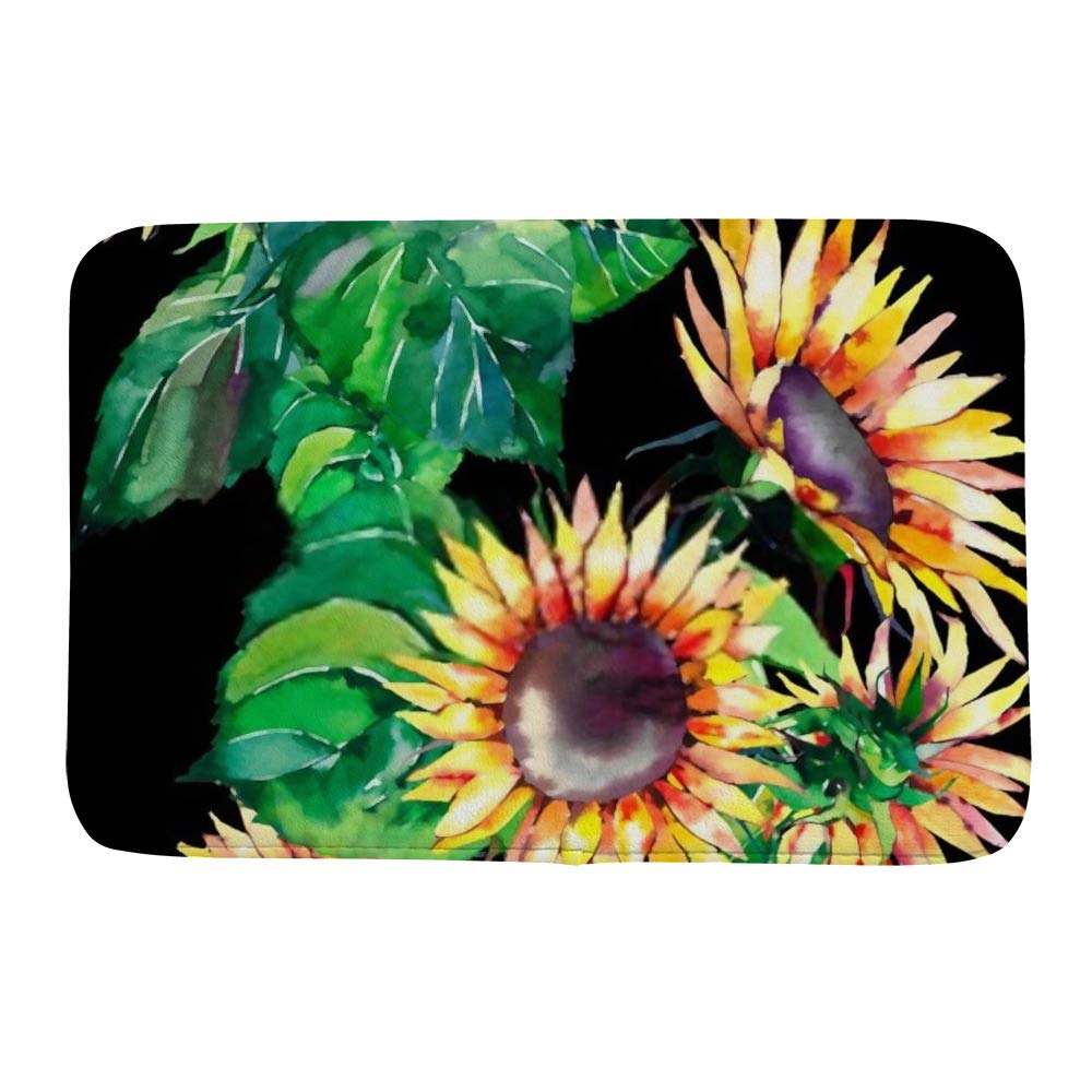 Tapis de douche super absorbant lavable et antidérapant en velours corail floral