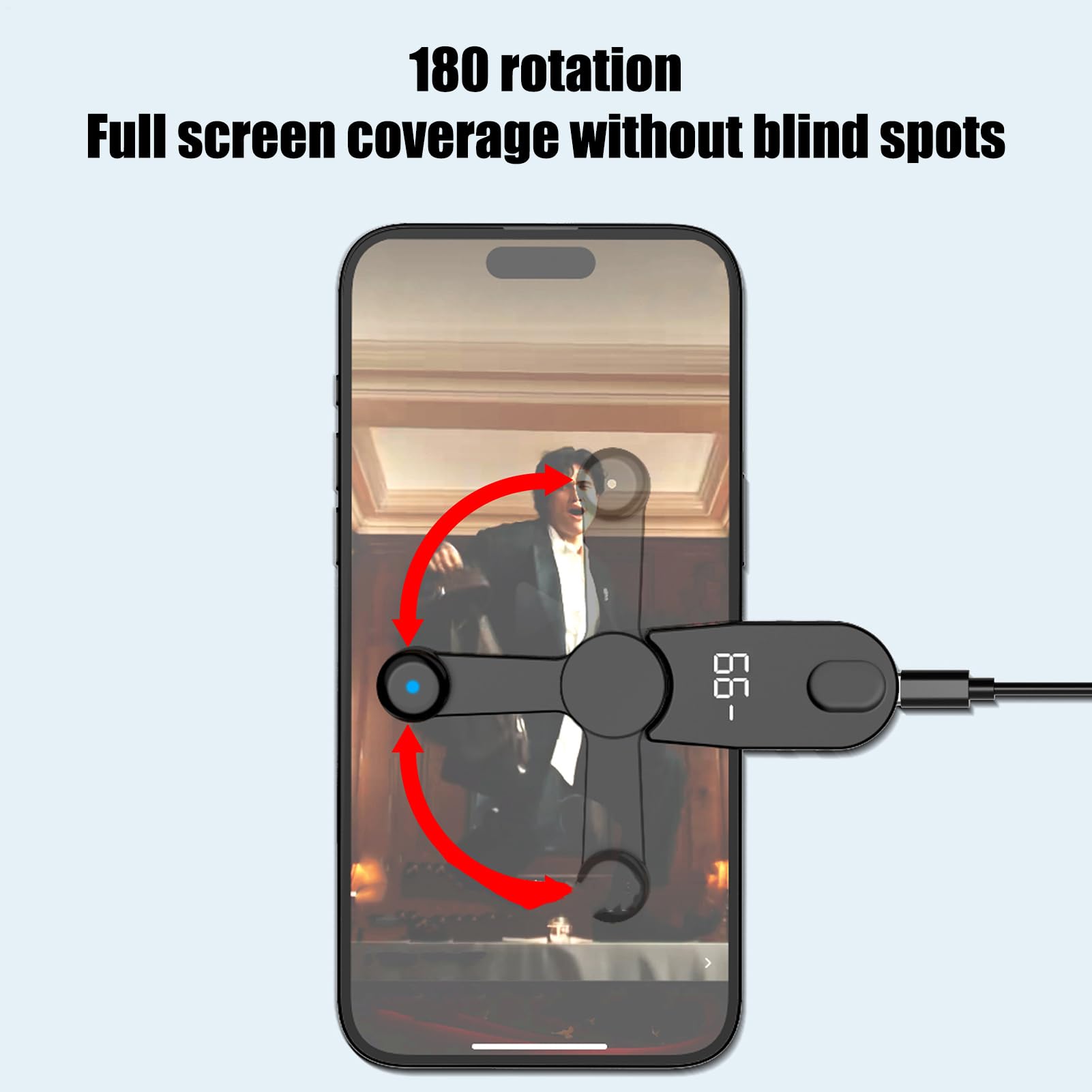 Cliqueur Automatique Écran - Tapoteur USB Rechargeable avec Vitesse Réglable Et Affichage, Rotation 180° Silencieuse | Accessoire Téléphone pour Jeux, Tâches Récompense, Diffusion Mobile