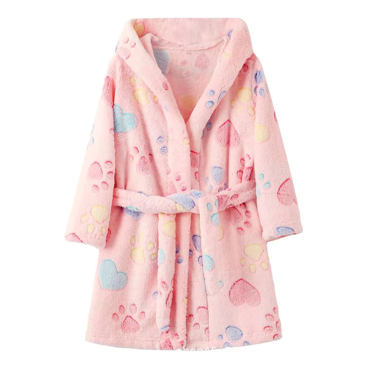 TOLLION Toddlers Boys Girls Hooded Robe Soft Fleece Bathrobe Pajamas Dressing Gown Sleepwear