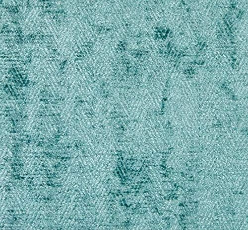 56" Wide Drapery Upholstery Herringbone Chenille Fabric Teal by The Yard
