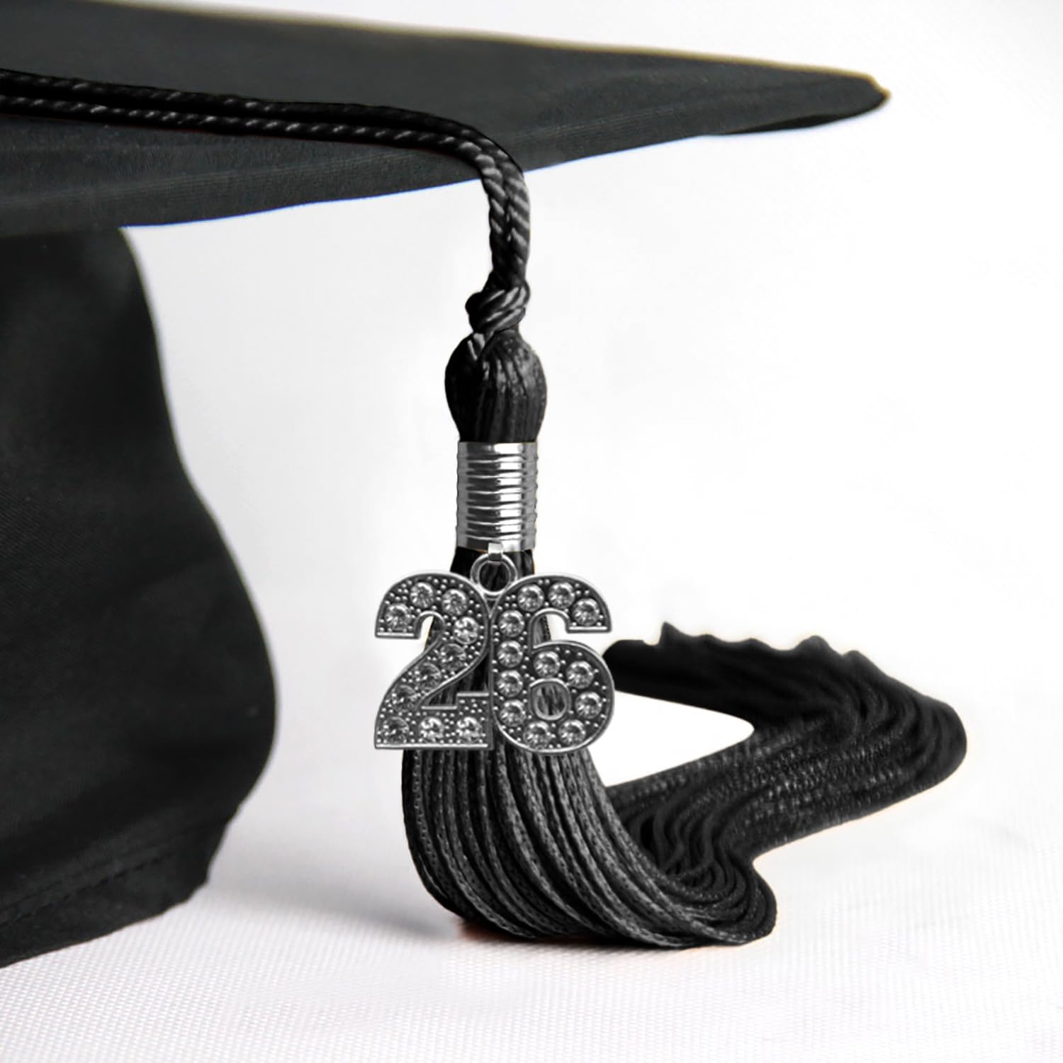 Endea Graduation Single Color Tassel with Silver Bling Charm (Black, 2026)