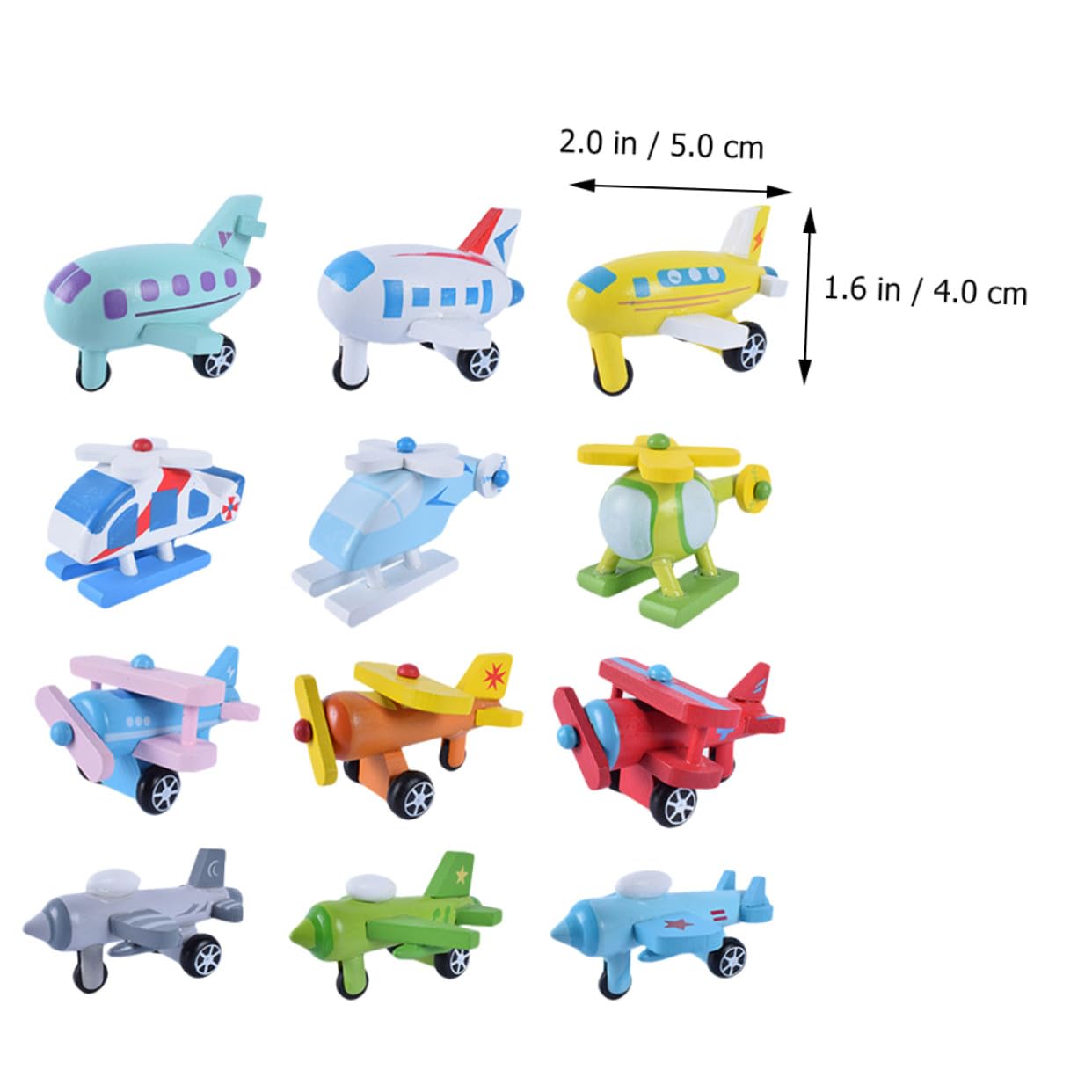 BESPORTBLE Mini Avión de Juguete de Madera para Niños, 12 Piezas