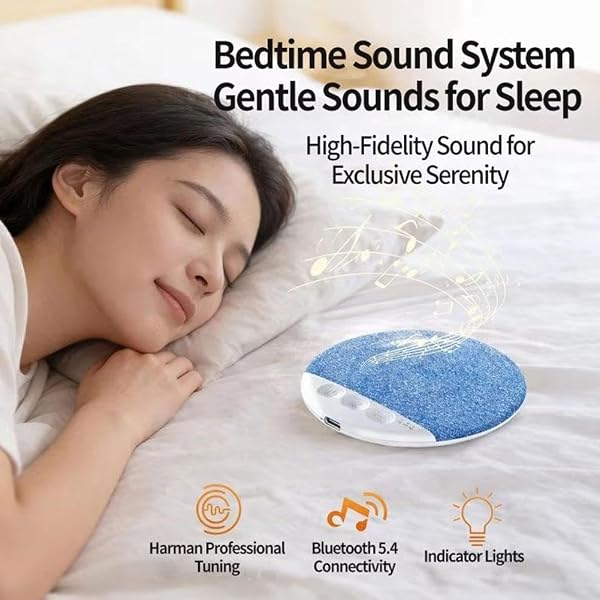 2026 New Bluetooth Pillow Speaker for Sleeping, Mini Portable Under Pillow Speaker with White Noise Timer,Bluetooth 5.4 Wireless Sleep Aid with Stereo Bass Private Sleep Headphones for Side Sleeper - 4