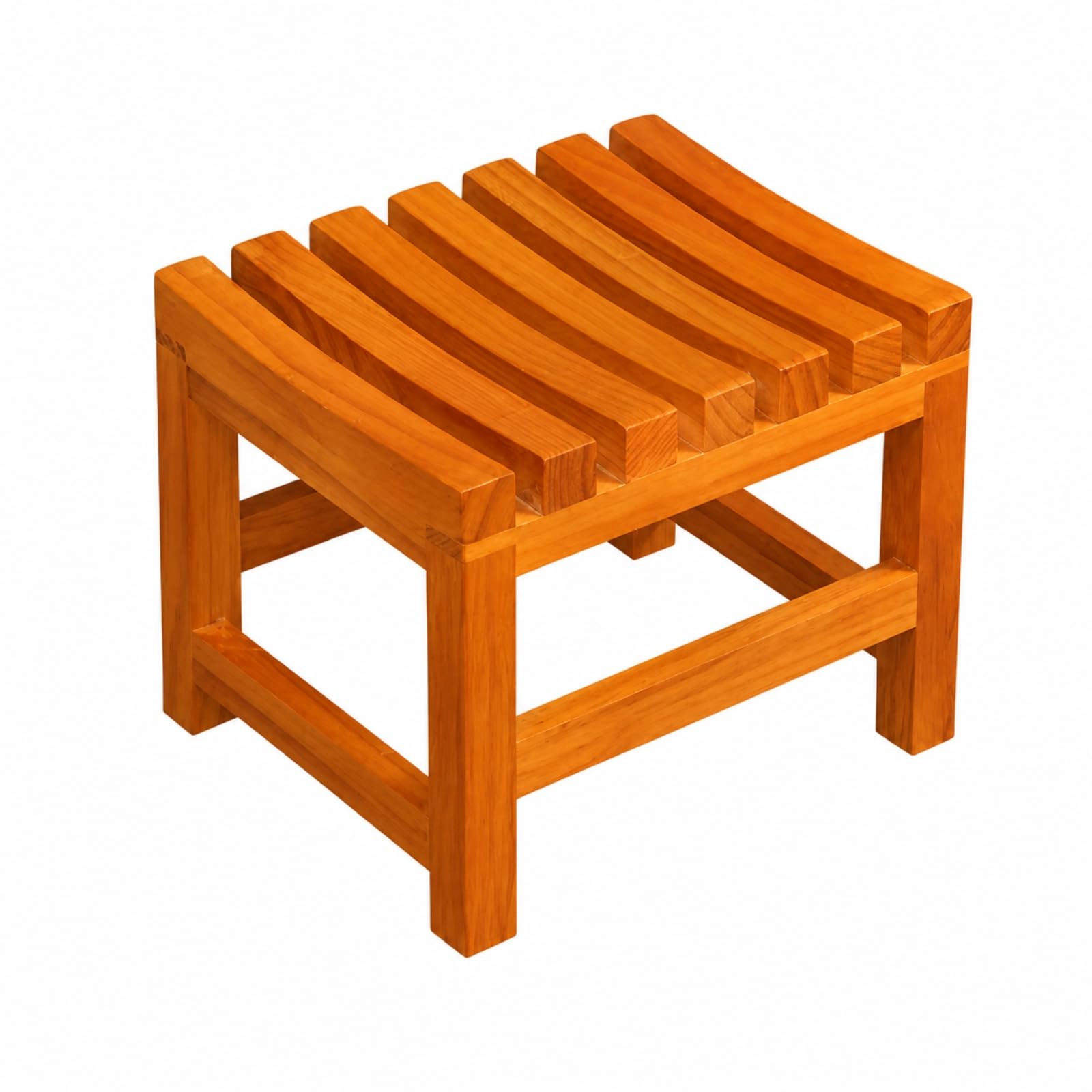 Sgabello con Seduta a Doghe Impermeabile Sgabello con Struttura Aperta e Rinforzi Antiscivolo Sedile da Doccia per Bagno, Toeletta Quotidiana, Begonia