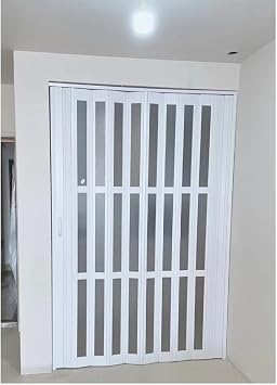 Accordion Doors Interior Folding Door, Interior Folding Doors for Closet Includes Installation Hardware and Lock, White32x78in81x200cm