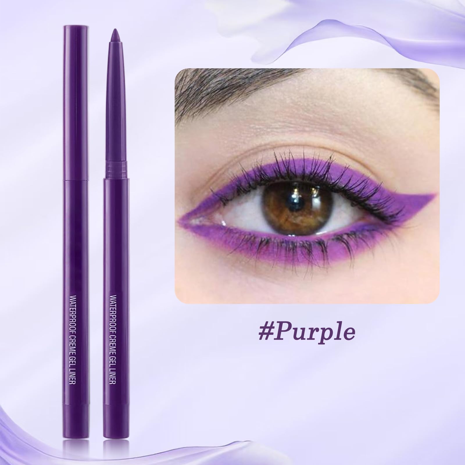 Waterproof Creme Gel Eyeliner in Deep Purple and Black - Image 2