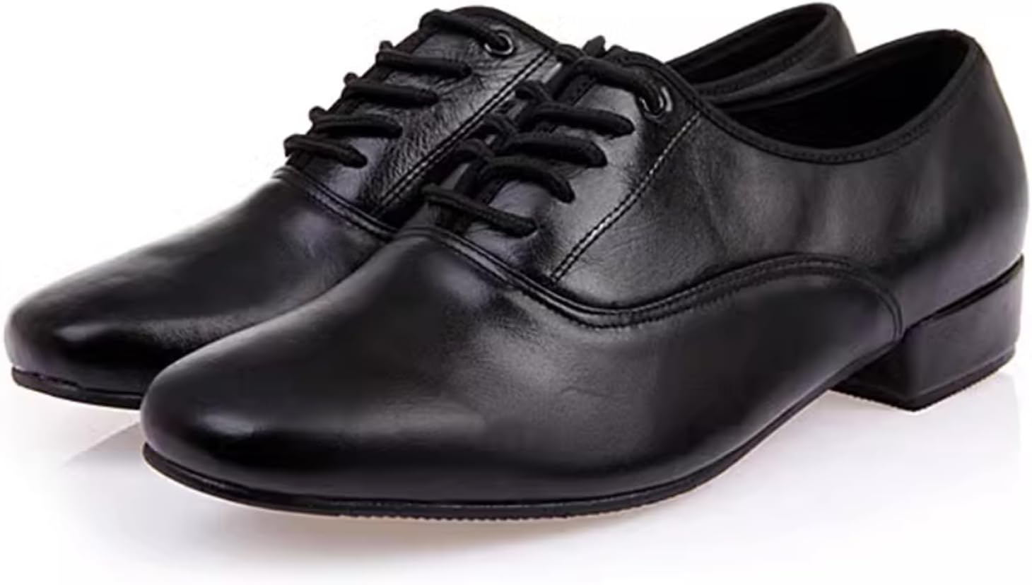 Mens Ballroom Dance Shoes Leather Lace Up Black Waltz Tango Salsa Sneaker Jazz Latin Dancing Shoes Outdoor Indoor
