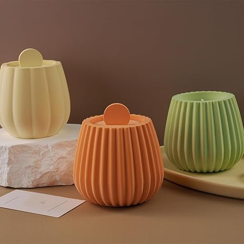 Miniatura 4 de Caja de almacenamiento con tapas, juego de moldes para tarros de velas, moldes creativos de silicona para velas, moldes para ollas, rayas redondas