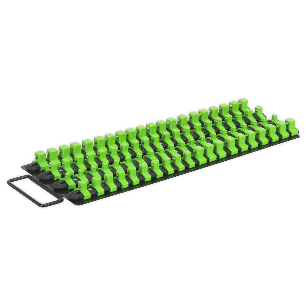 Sealey Socket Rail Tray 1/4", 3/8" & 1/2"sq Drive - Hi-vis Green